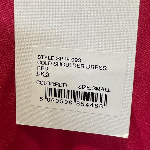 Self-Portrait Floral Chiffon Maxi Dress Red Cold Shoulder Pleated Hi-Low Size SM - Picture 14 of 16